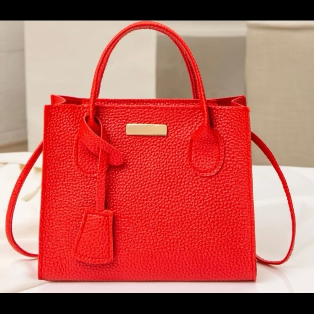Pebble embossed square bag